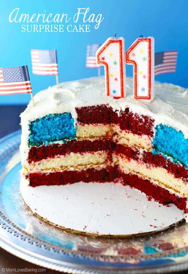American Flag Surprise Cake