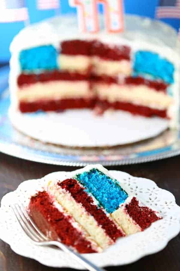 American Flag Surprise Cake