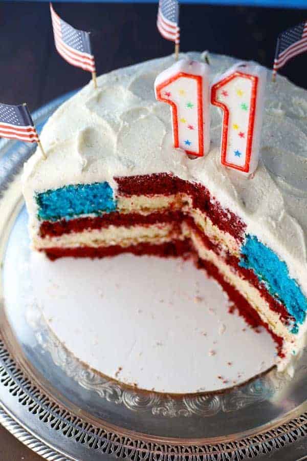 American Flag Surprise Cake