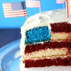 American Flag Surprise Cake