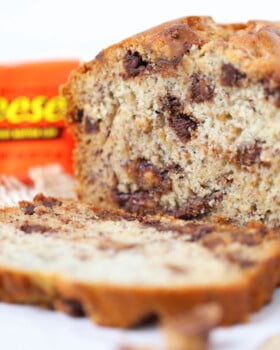 Reeses Peanut Butter Cup Banana Bread