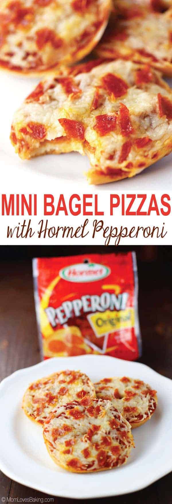 Mini Bagel Pizzas with Hormel Pepperoni