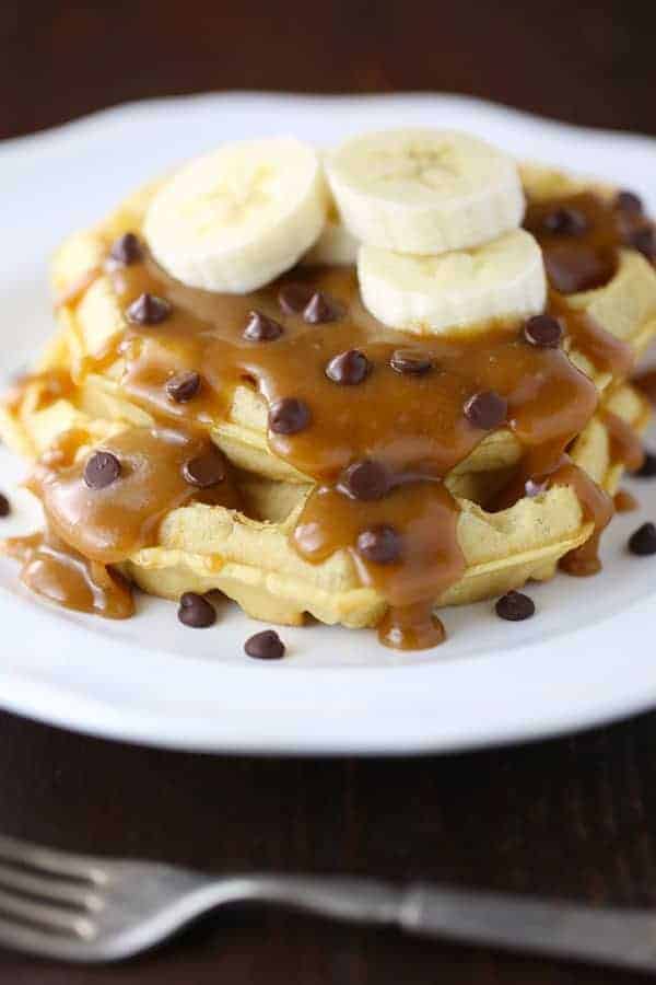 Peanut Butter Banana Waffles