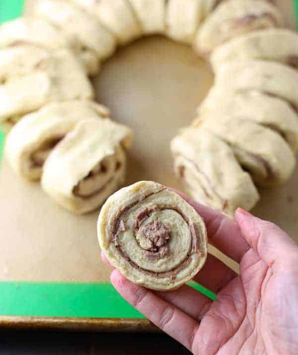 King Cake made from canned Cinnamon rolls