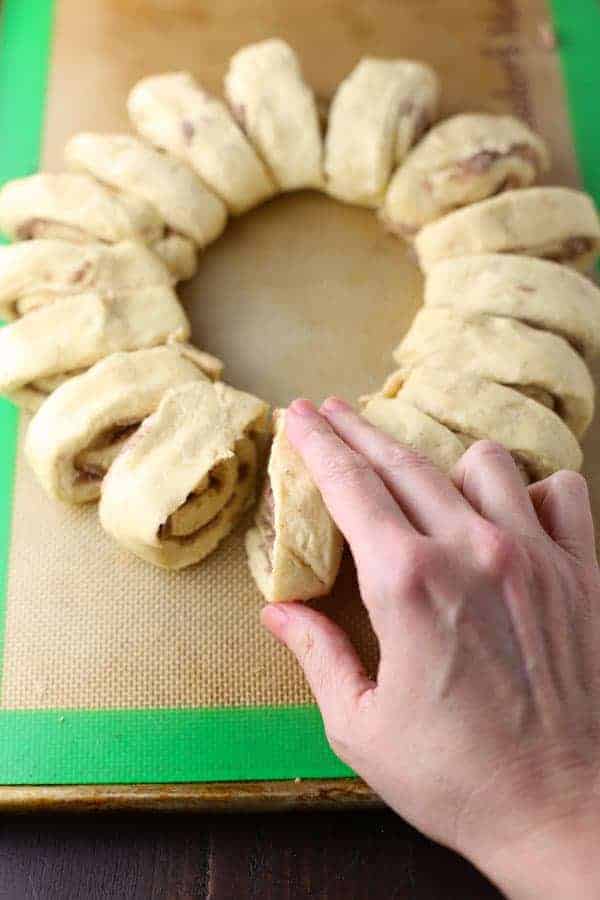 King Cake made from canned Cinnamon rolls