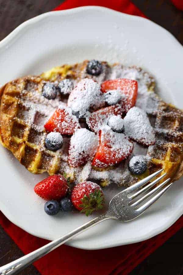 French Toast Waffles with Challah Bread - Mom Loves Baking