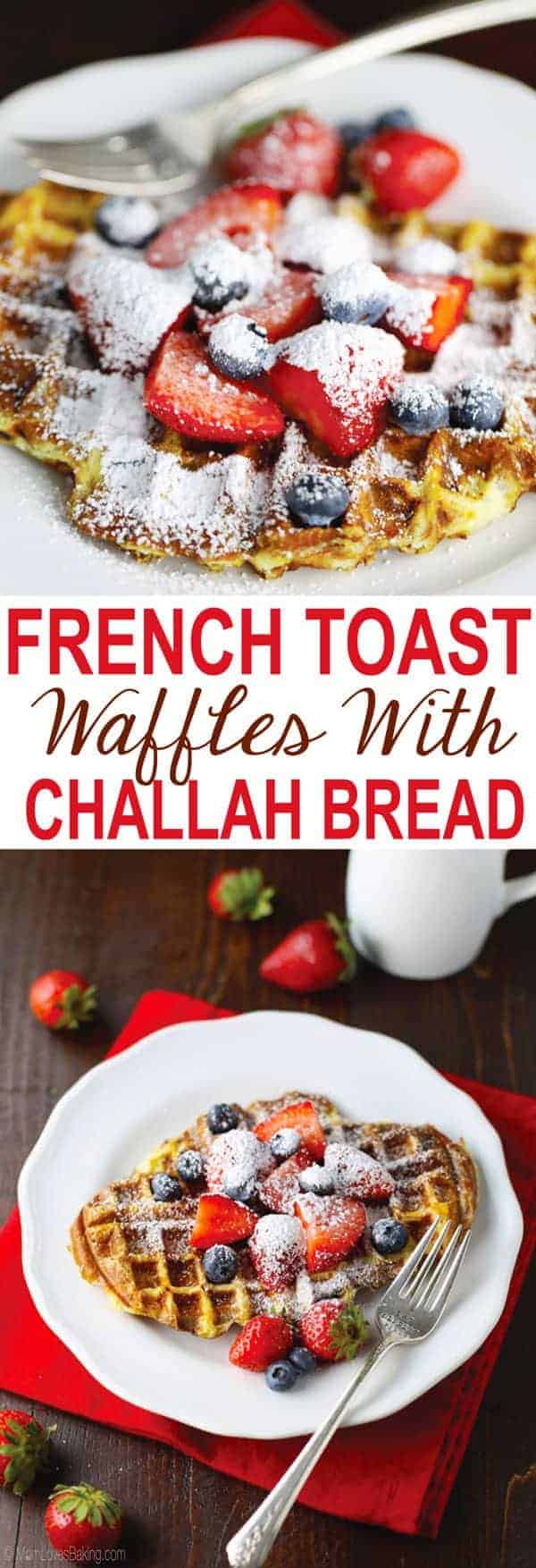 French Toast Waffles with Challah Bread