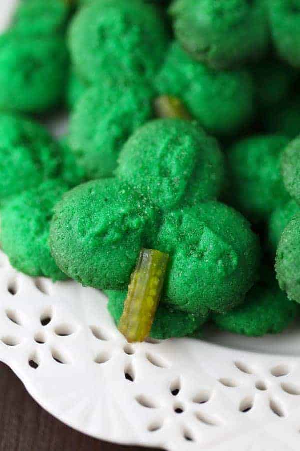 Shamrock Cookie Press Cookies - Mom Loves Baking