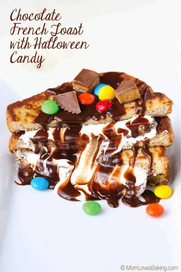 Chocolate French Toast Sandwich with Halloween Candy