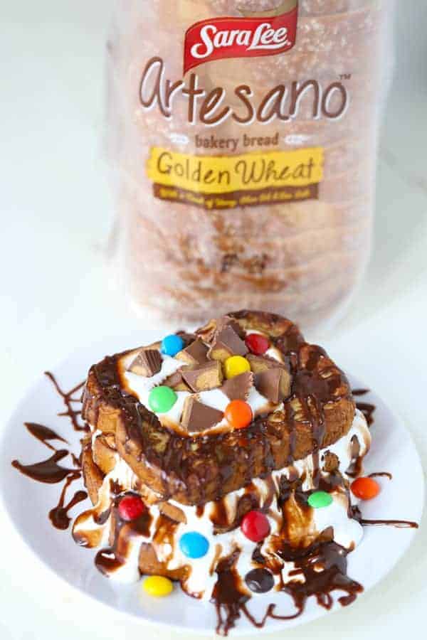 Chocolate French Toast Sandwich with Halloween Candy