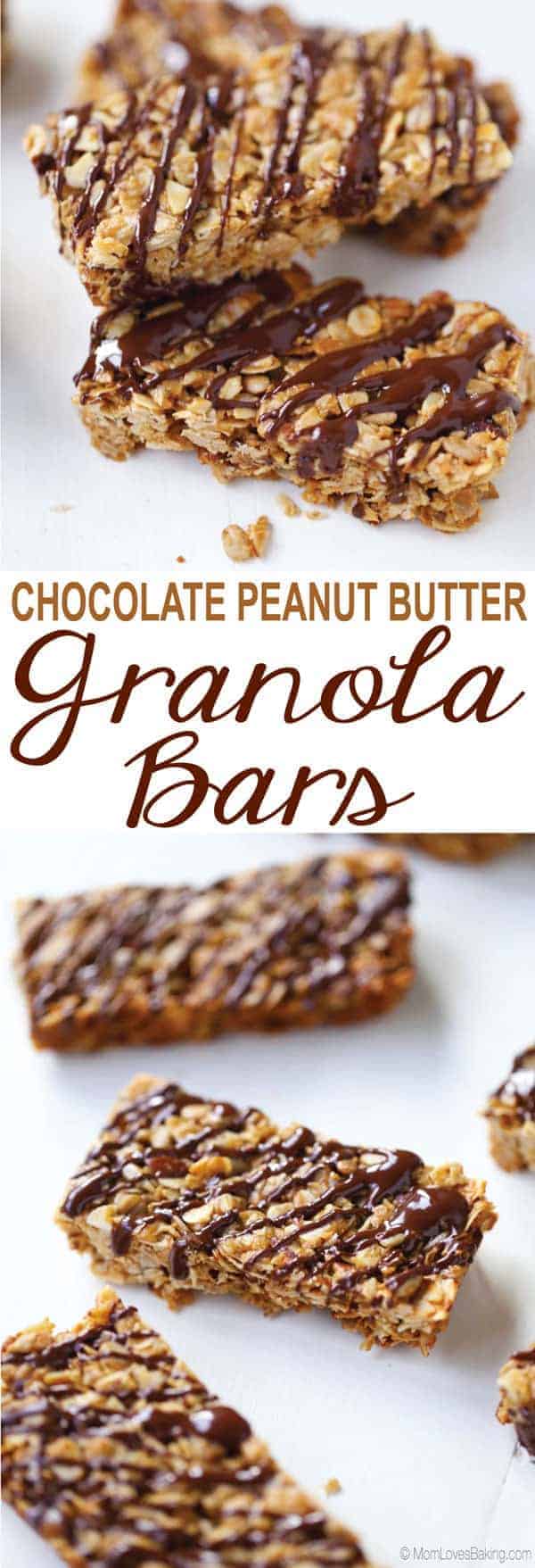 Chocolate Peanut Butter Granola Bars