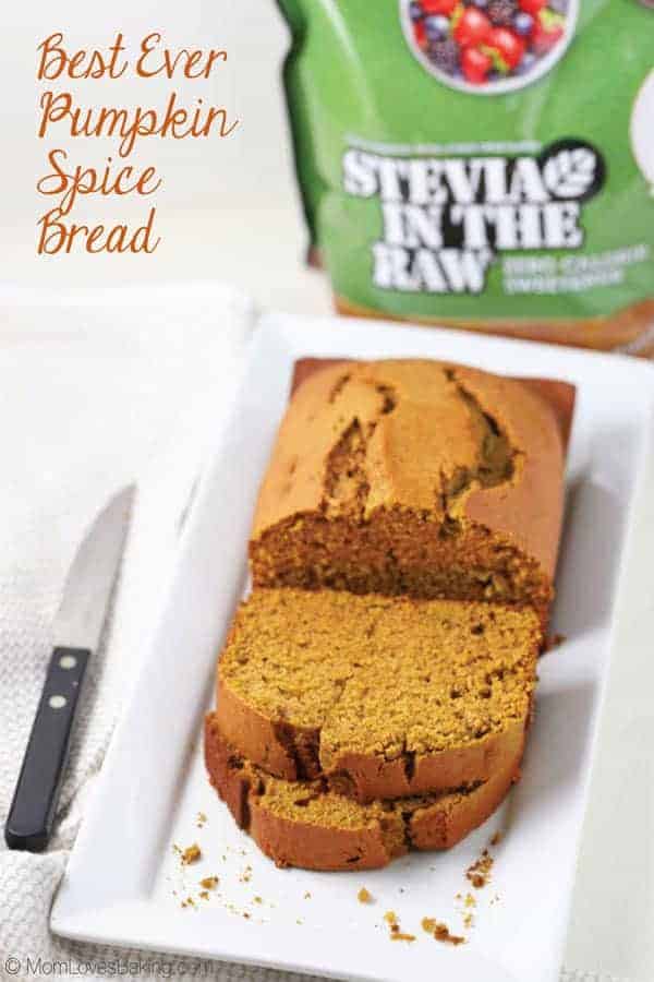 Best Ever Pumpkin Spice Bread with Stevia in the Raw