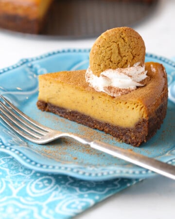 Pumpkin Cheesecake with Gingersnap Pecan Crust