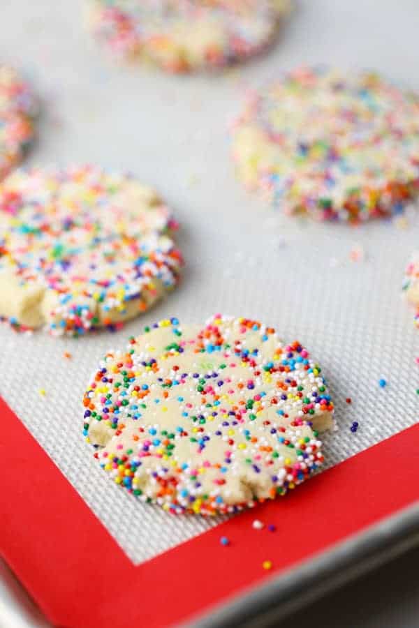 Rainbow Sprinkle Sugar Cookies - Mom Loves Baking