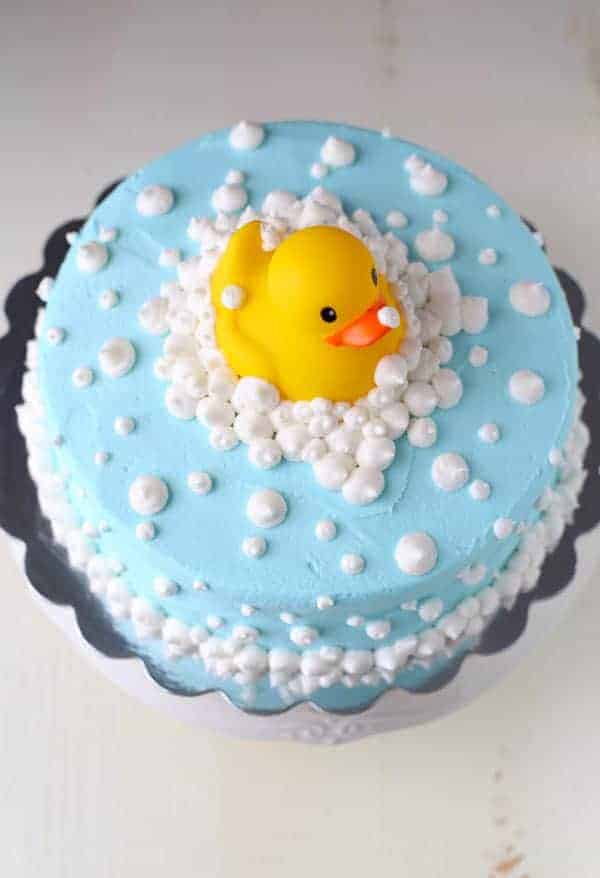Rubber Ducky Baby Shower Cake - Mom Loves Baking