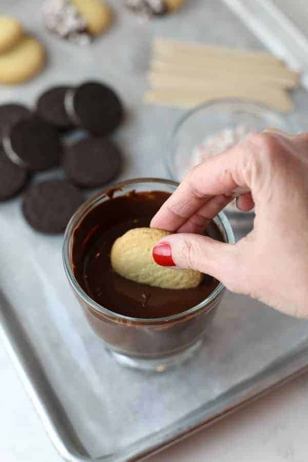 Easy Chocolate Dipped Peppermint Cookies