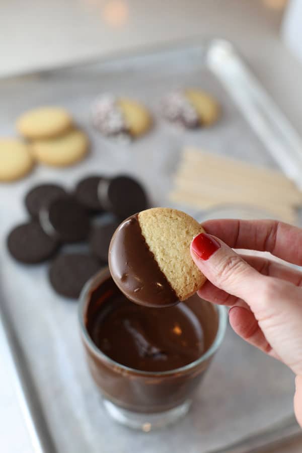 Easy Chocolate Dipped Peppermint Cookies