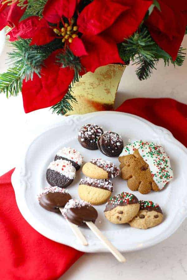 Easy Chocolate Dipped Peppermint Cookies