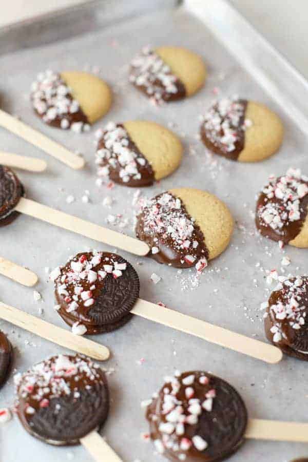 Easy Chocolate Dipped Peppermint Cookies