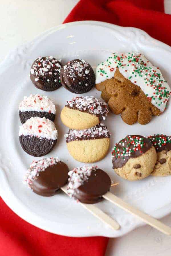 Easy Chocolate Dipped Peppermint Cookies