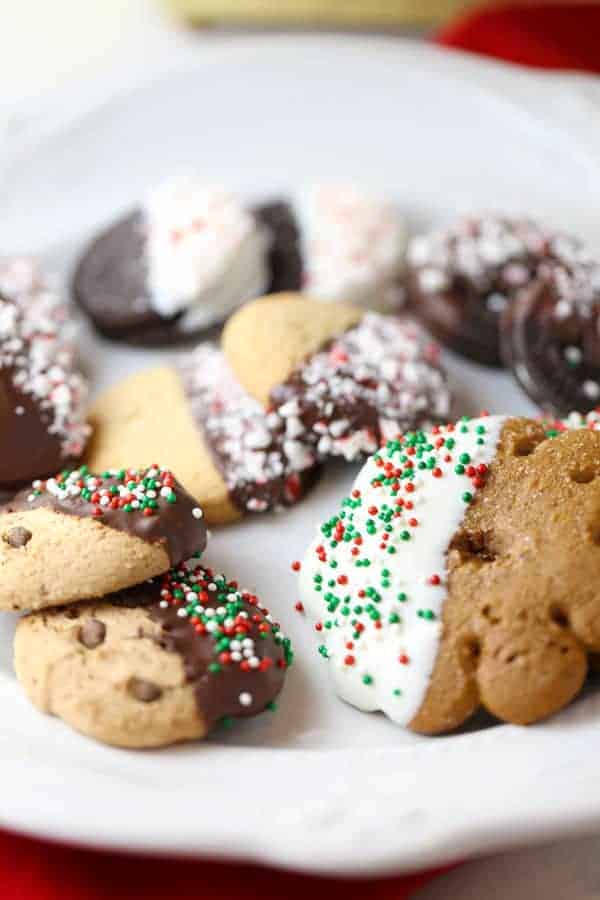 Easy Chocolate Dipped Peppermint Cookies