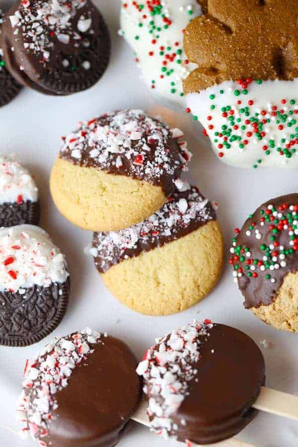 Easy Chocolate Dipped Peppermint Cookies