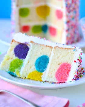 Rainbow Sprinkles Polka Dot Surprise Cake