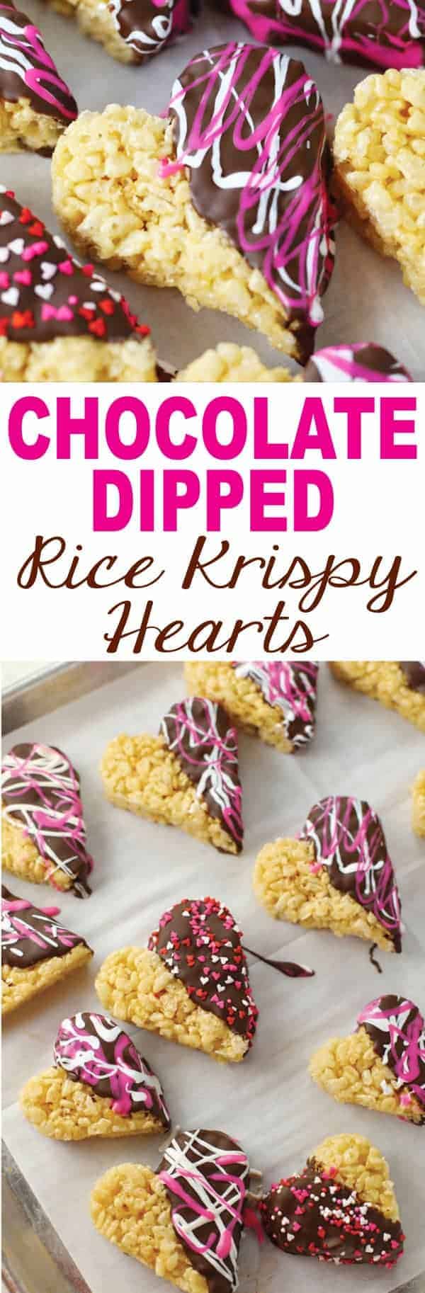 Chocolate Dipped Rice Krispy Hearts