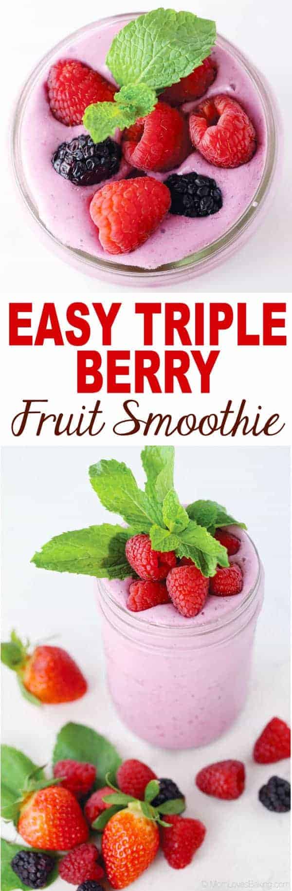 Easy Triple Berry Fruit Smoothie