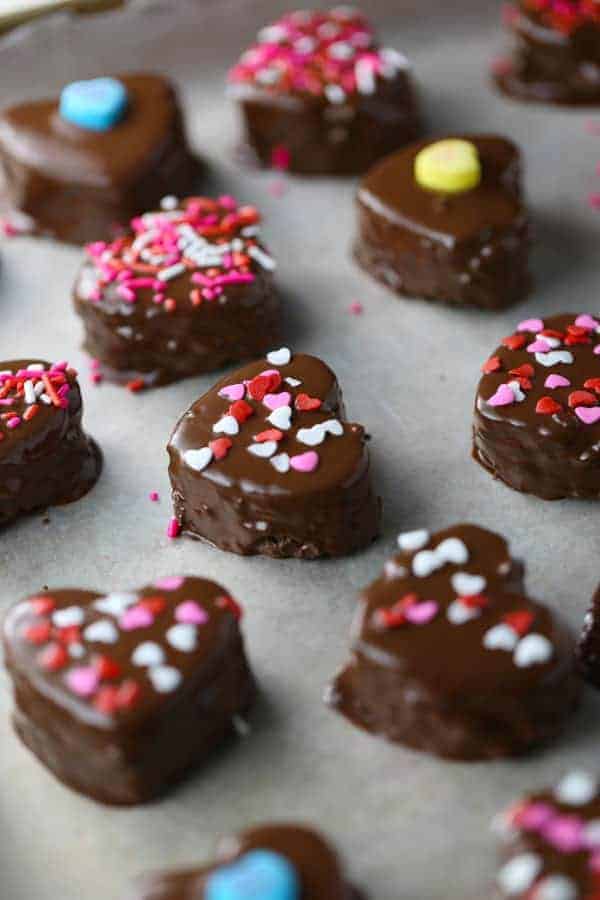 Heart shaped cake bites