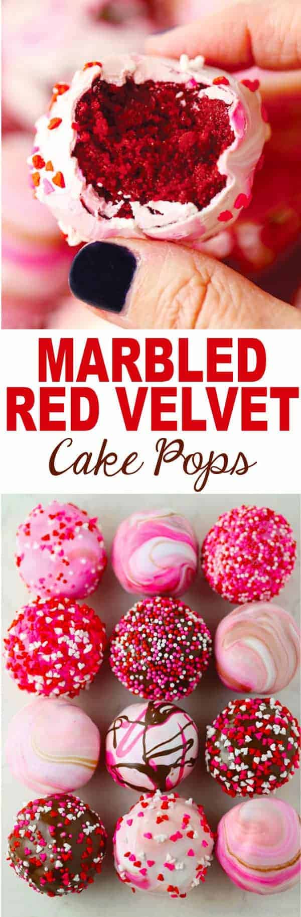 Marbled Red Velvet Cake Pops