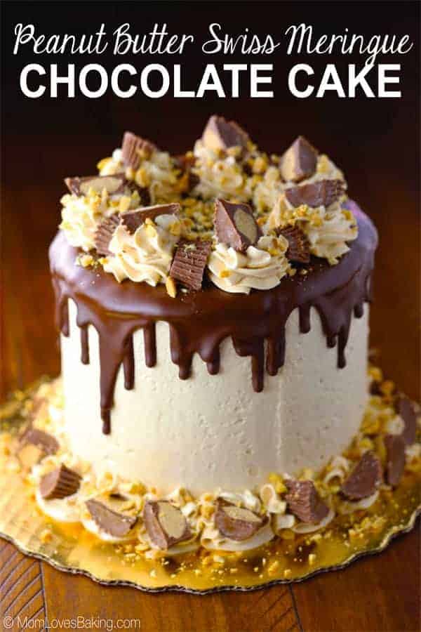 Peanut Butter Swiss Meringue Chocolate Cake