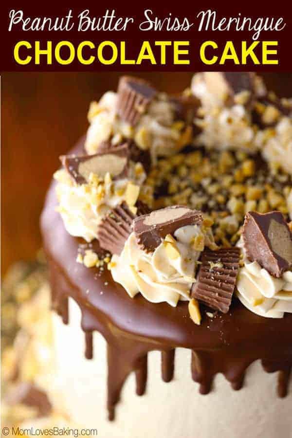 Peanut Butter Swiss Meringue Chocolate Cake