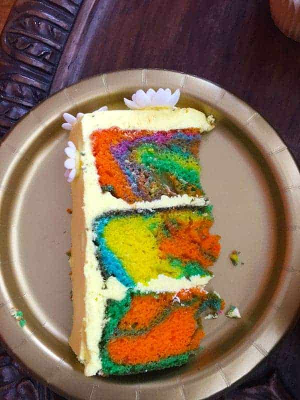 Tie Dye Cake Slice