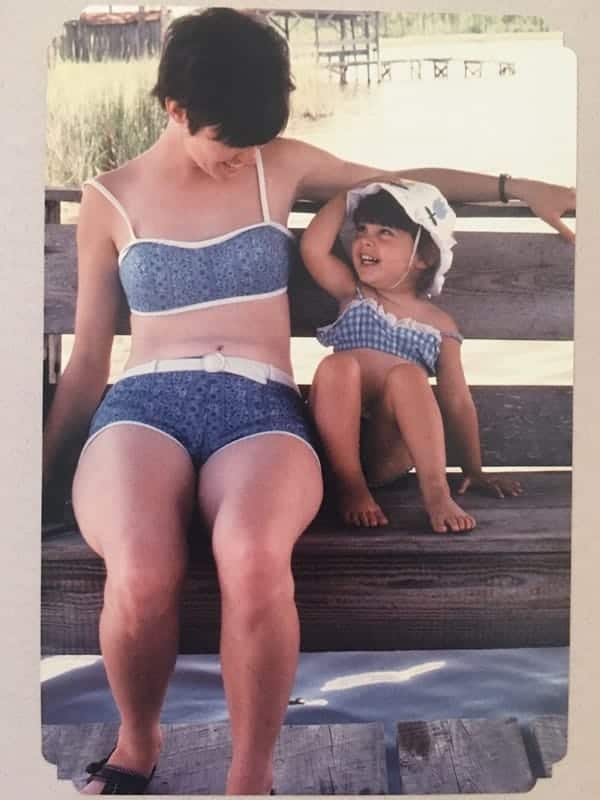 Mom and daughter at Grayton Beach in 1968