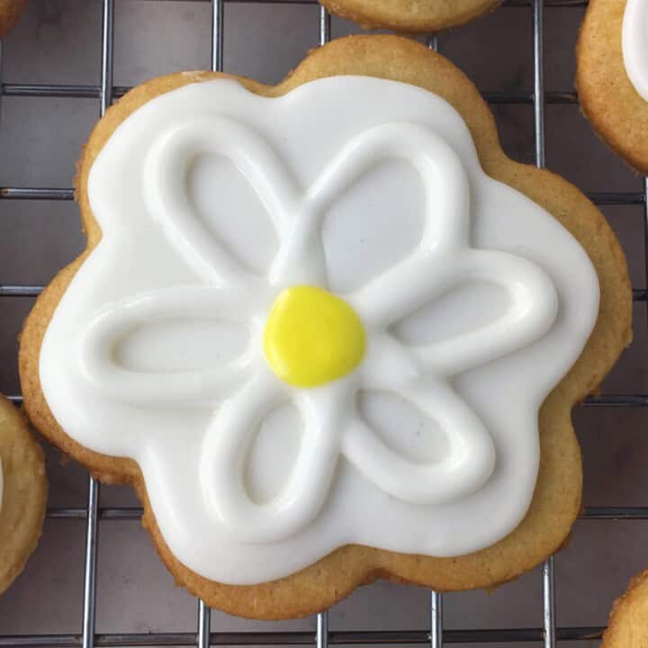 Royal Icing Daisy Sugar Cookies