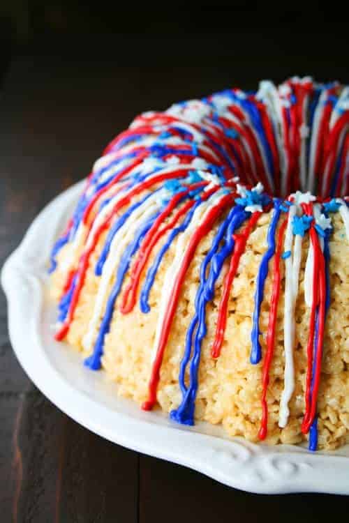 patriotic rice krispies cake