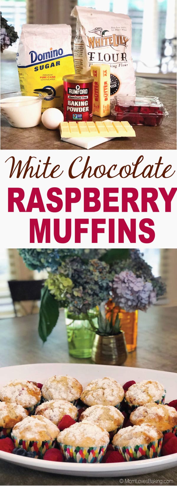 White chocolate raspberry muffins