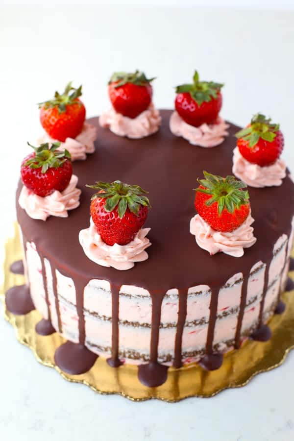 Sugar Free Gluten Free Chocolate Strawberry Cake