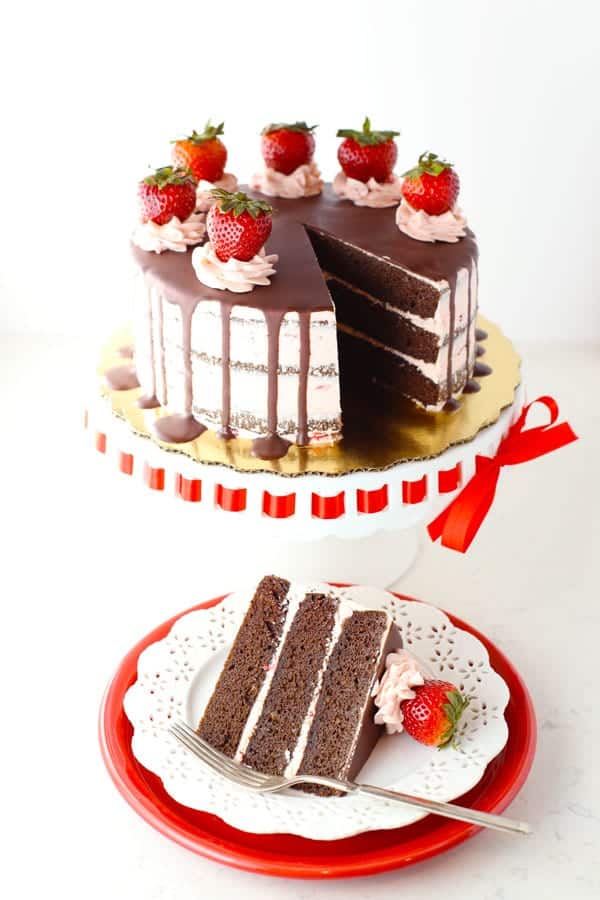 Sugar Free Gluten Free Chocolate Strawberry Cake