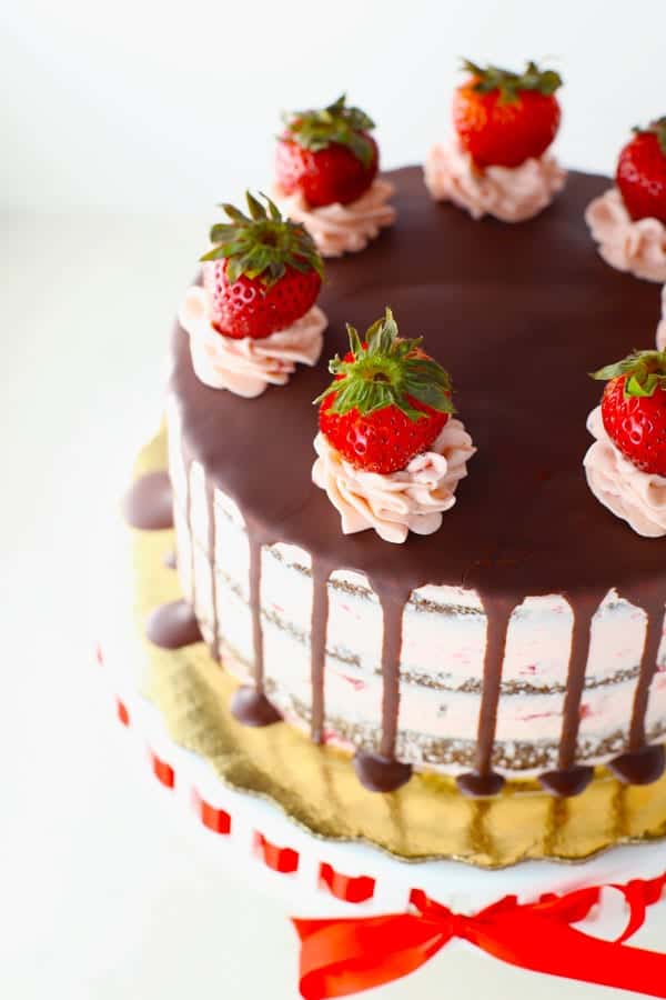 Sugar Free Gluten Free Chocolate Strawberry Cake