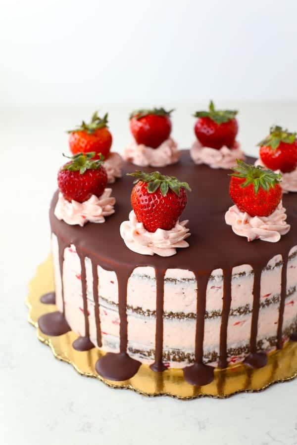 Sugar Free Gluten Free Chocolate Strawberry Cake