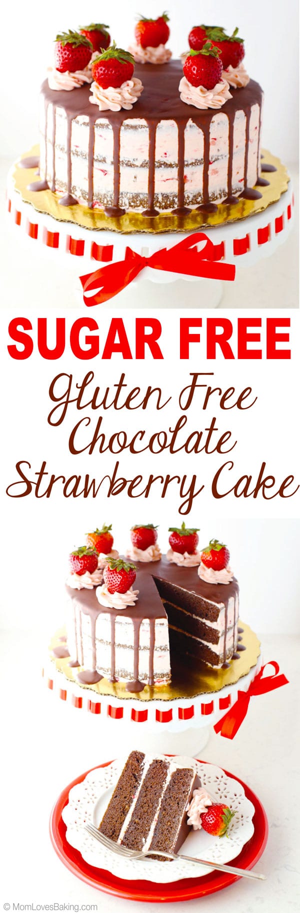 Sugar Free Gluten Free Chocolate Strawberry Cake