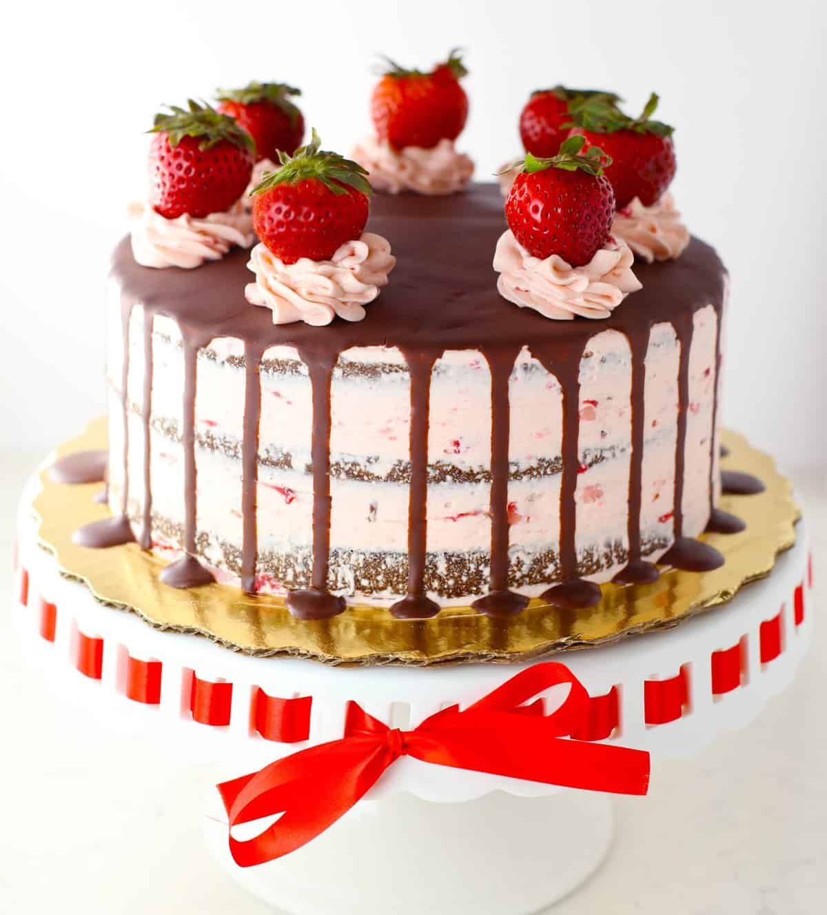 Sugar Free Gluten Free Chocolate Strawberry Cake - Mom Loves Baking