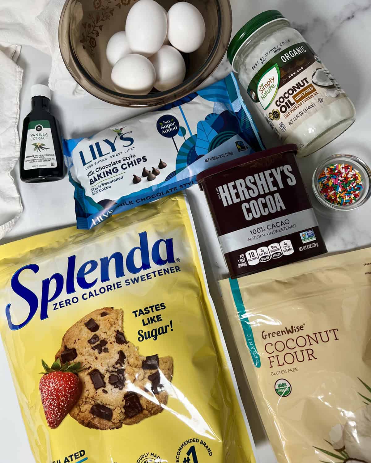 Ingredients needed to make low carb donuts.