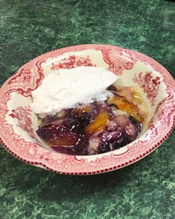 Grandmother's Easy Peach Cobbler with Blueberries