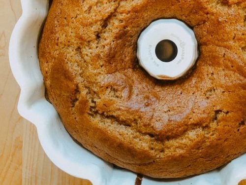 Pumpkin Spice Bundt Cake with Brown Sugar Glaze - Mom Loves Baking