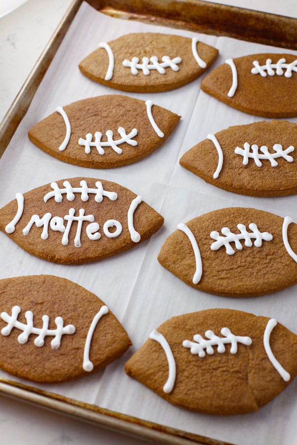 Football Shaped Gingerbread Cookies