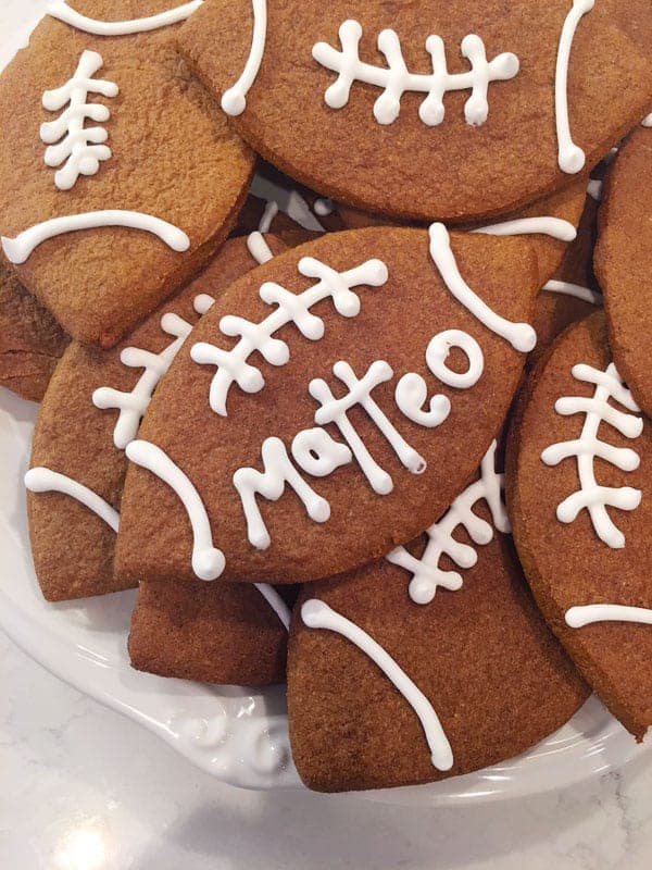 Football Shaped Gingerbread Cookies