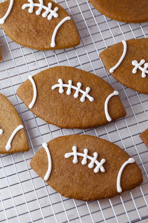 Football Shaped Gingerbread Cookies